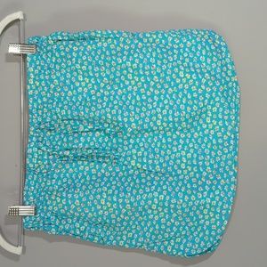 NWT Peek Girl's Skirt 2XL Blue/Teal Ditsy Floral Pattern